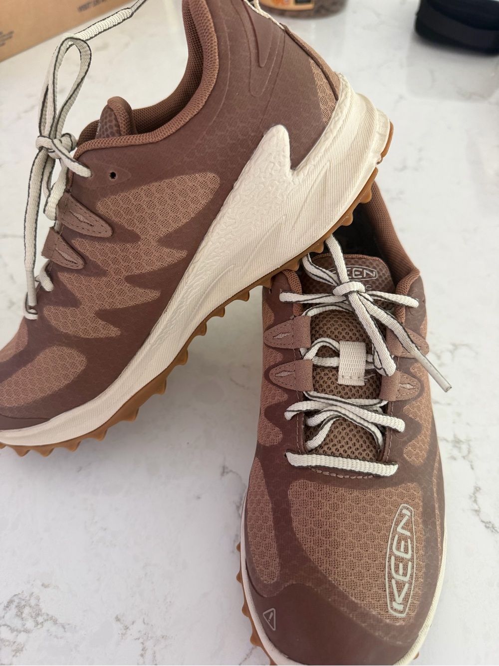 Keen Women's Brown and Cream Trail Athletic Shoes